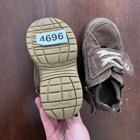 Hatchbacks Kids Boys Brown Shoes 8 Leather Suede Straps Orthopedic Corrective - Picture 5 of 7